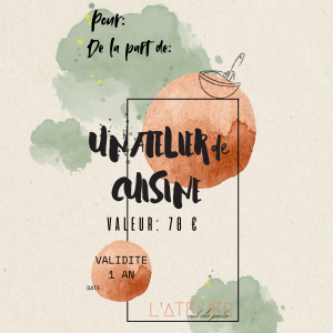Atelier de cuisine à emporter